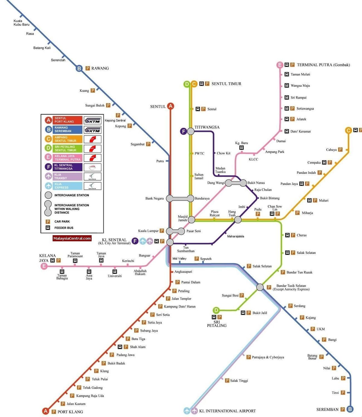 kuala lumpur të lehta hekurudhor hartë