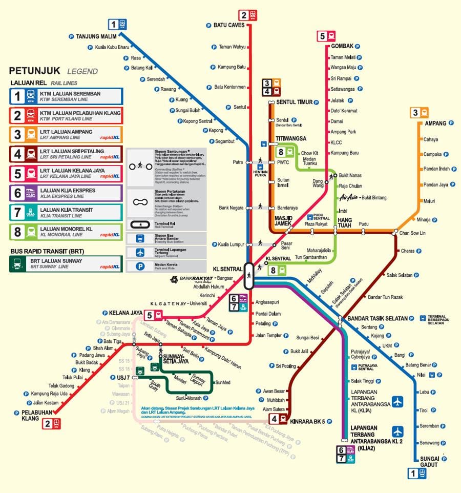 kuala lumpur lrt hartë 2016