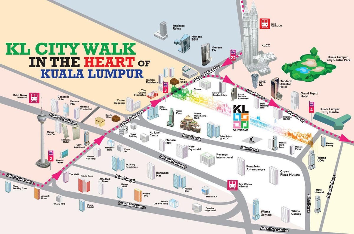 kuala lumpur turne në këmbë hartë
