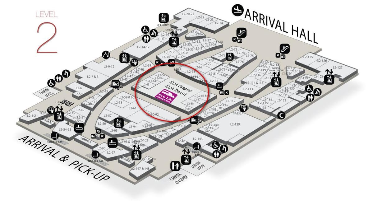 klia2 mbërritjes hartë