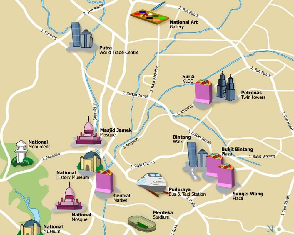 kuala lumpur turistike njolla të hartës