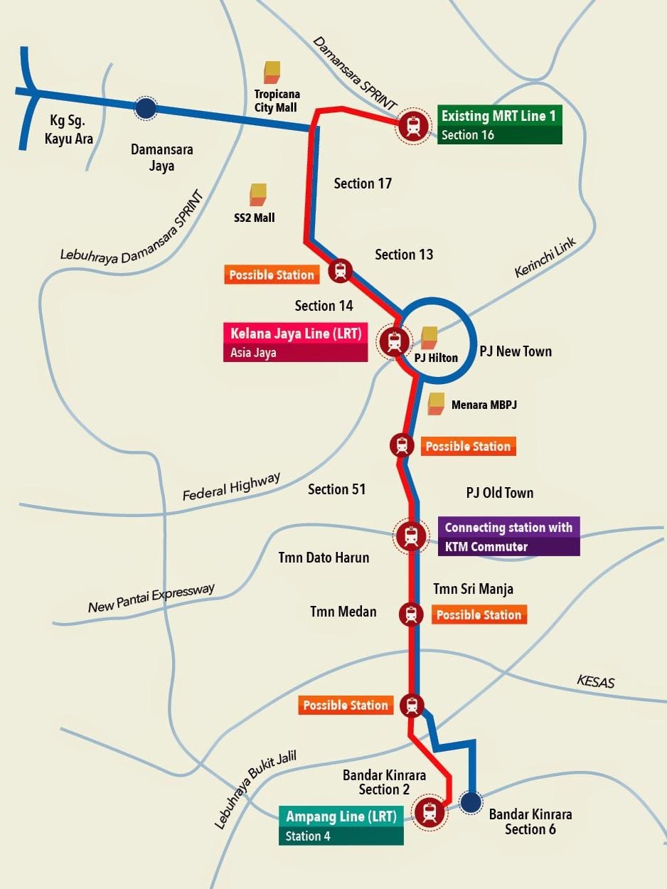 kelana jaya lrt stacioni hartë