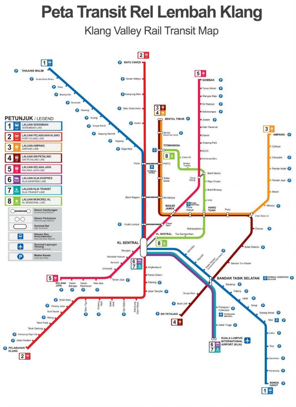 treni rrugë hartë malajzi