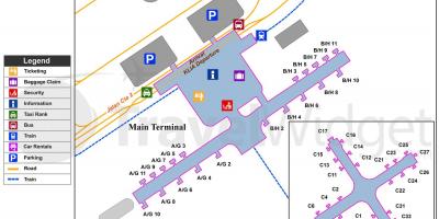 Kl aeroporti ndërkombëtar hartë