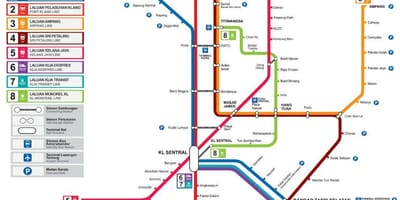 Treni rrugë hartë malajzi