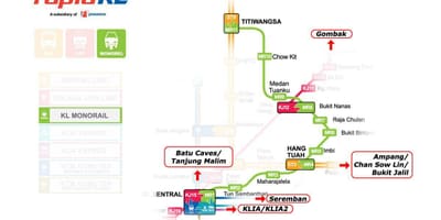 Malajzi tren linjë hartë